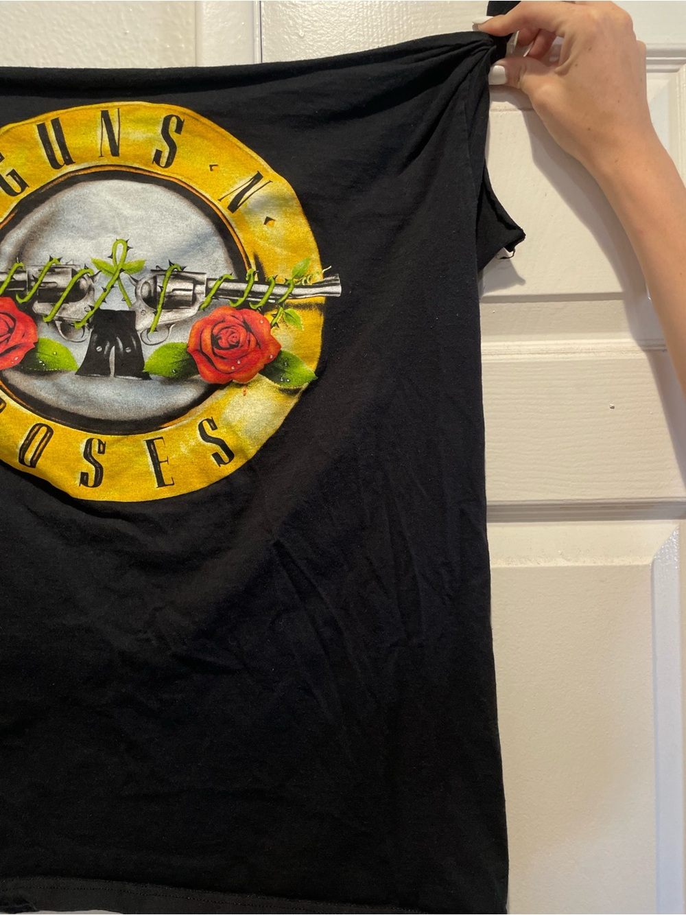 🌹 Guns N’ Roses Bullet Logo Sleeveless Tee • Custom Tie Shoulders XL 🎸 - Picture 3 of 6